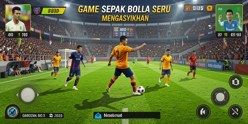 Tampilan gameplay mendebarkan dari 88ID dengan aksi sepak bola yang intens.
