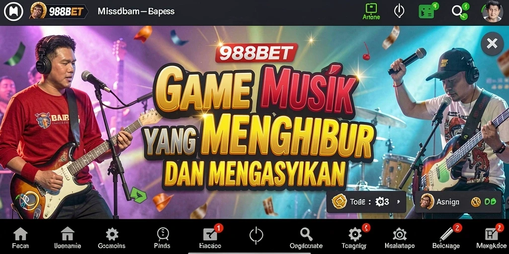 Tampilan gameplay aplikasi musik 988BET yang interaktif dan menarik.