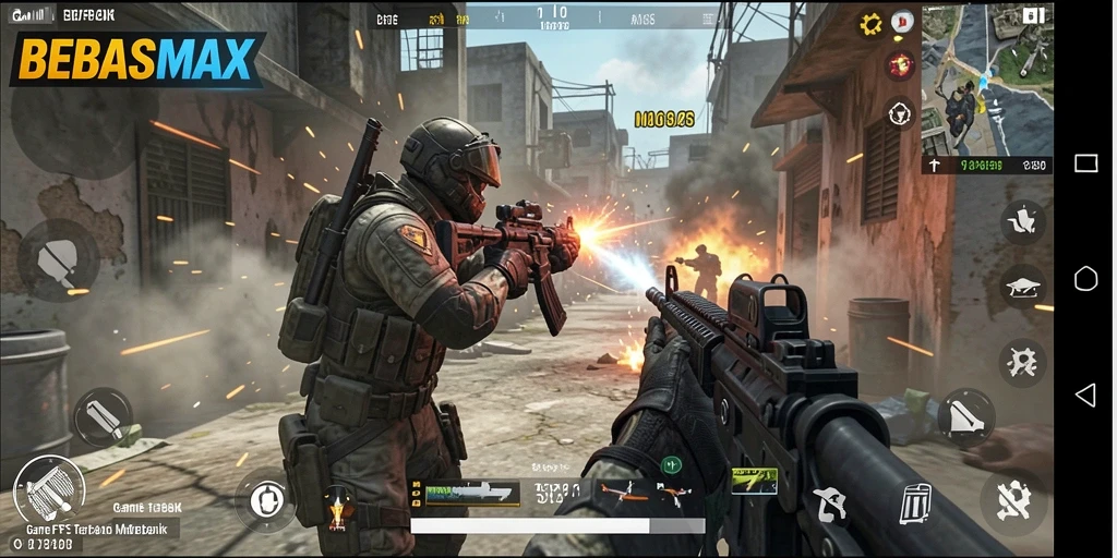 Tampilan menegangkan dari gameplay BEBASMAX yang penuh aksi.