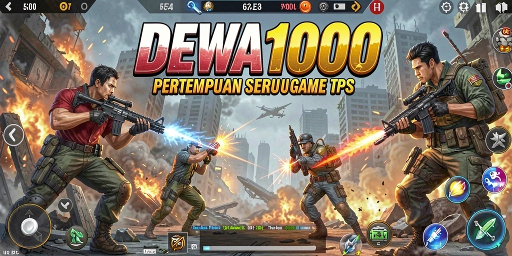 Tampilan gameplay seru di DEWA1000 menunjukkan aksi tembak-menembak yang intens.