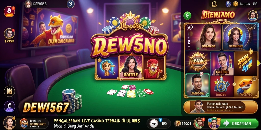 Tampilan gameplay menarik DEWI567 dalam suasana kasino langsung.