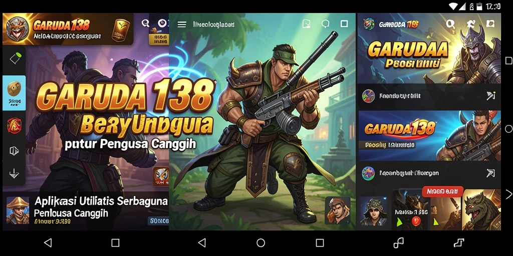 Tampilan antarmuka utama GARUDA138 dengan fitur utilitas lengkap.