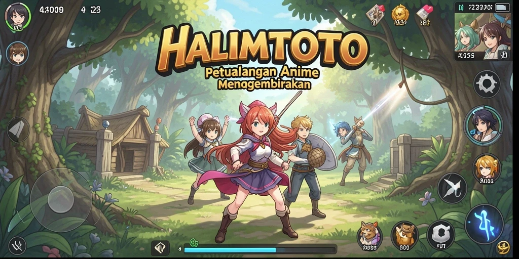 Tampilan menarik dari gameplay HALIMTOTO dengan karakter Anime.