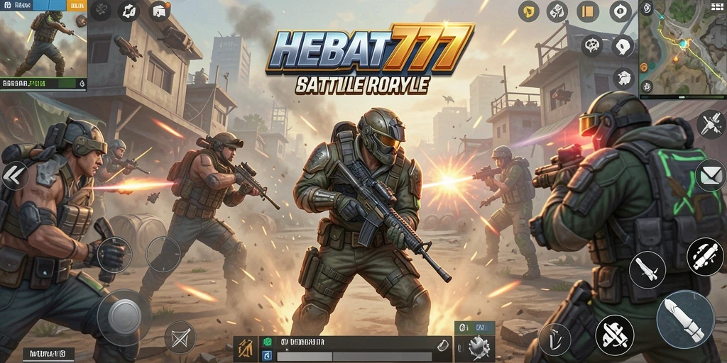 Tangkapan layar <strong>HEBAT777</strong> menampilkan aksi pertempuran Battle Royale yang mendebarkan.