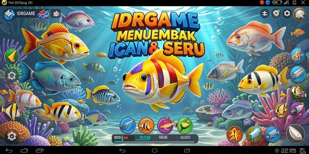 Screenshot gameplay seru dari IDRGAME saat menembak ikan.