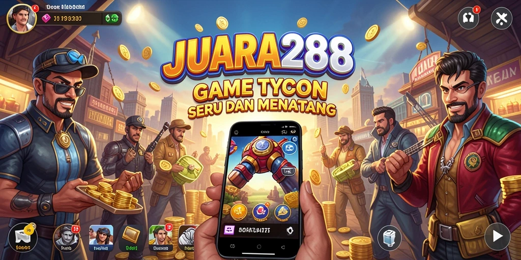 Screenshot gameplay JUARA288 menampilkan aksi manajemen bisnis yang dinamis.