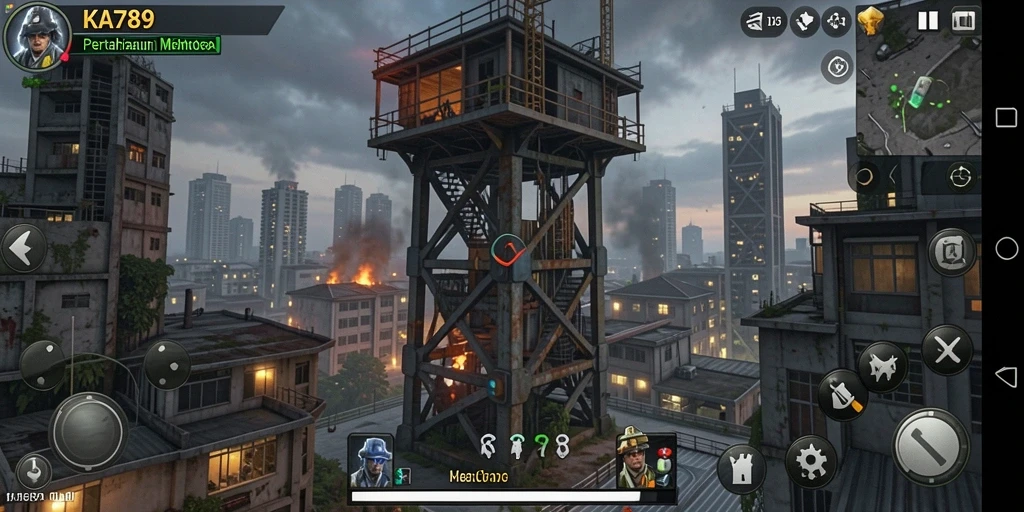 Screenshot KA789 menunjukkan aksi menegangkan saat mempertahankan menara.