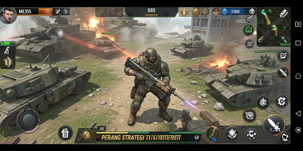 Tampilan gameplay ME355 yang mendebarkan dan strategis.