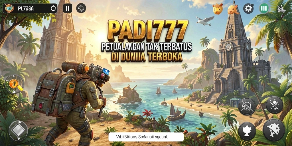 Screenshot gameplay PADI777 menampilkan dunia luas yang menanti untuk dijelajahi.