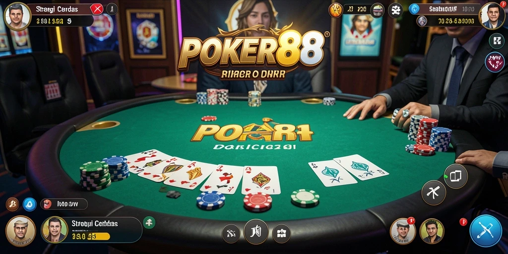 Tampilan gameplay POKER88 yang penuh strategi.