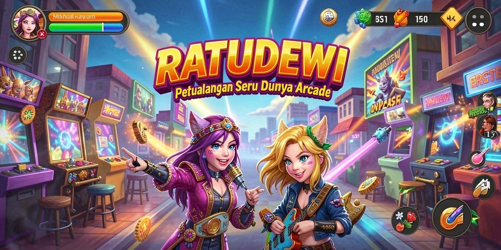Tampilan gameplay seru dari RATUDEWI dengan karakter lucu.