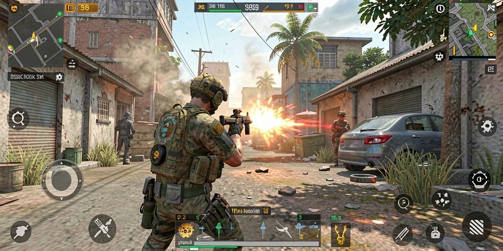 Screenshot menampilkan aksi seru dalam gameplay TPS di S9S9.