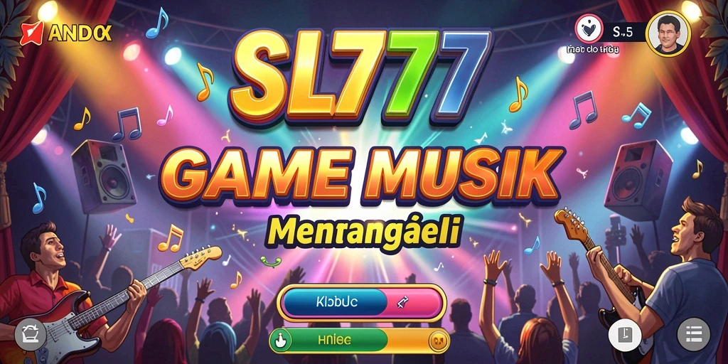 Tampilan gameplay SL777 yang penuh warna dan dinamis.