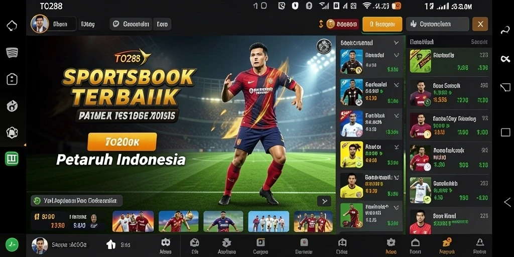 Tampilan gameplay Sportsbook yang menarik di TO288.