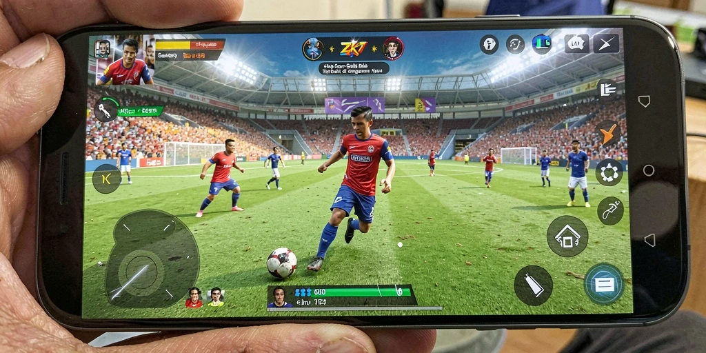 Tampilan gameplay yang luar biasa dalam pertandingan sepak bola.